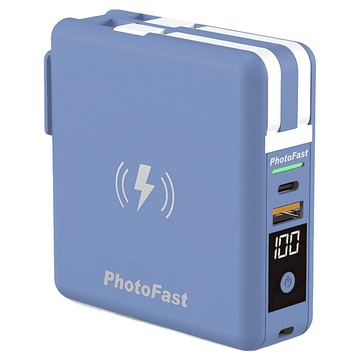 PhotoFast 銀箭資訊 萬用充 五合一磁吸充電源 10000mAh 雙Type-C充電線  MUTICHARGE10000  藍色