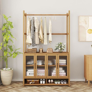 衣帽架子 衣架 置物架 可折疊衣帽架 落地立式掛衣架 簡易掛衣服架子 臥室多功能折疊衣帽架