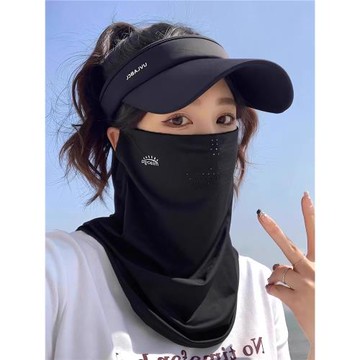 日本クミモダ防曬面罩全臉防紫外線冰絲面罩冰袖護頸臉基尼口罩