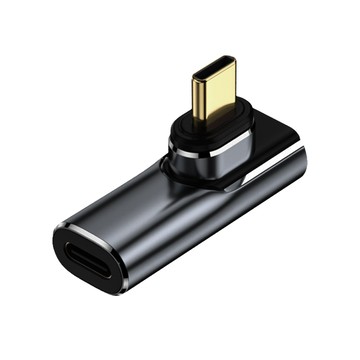 MoZuo USB4 PD100W 40Gb Type-C 8K 60Hz 磁吸轉接頭-中彎頭