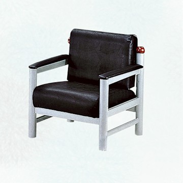 文創集 蘿法黑透氣皮革單人座沙發椅-72x75x81cm免組