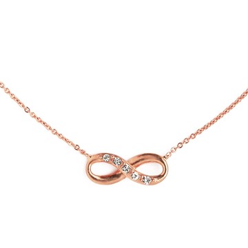 日本 Melody Accessory - 無限永恆水鑽細緻項鍊-玫瑰金