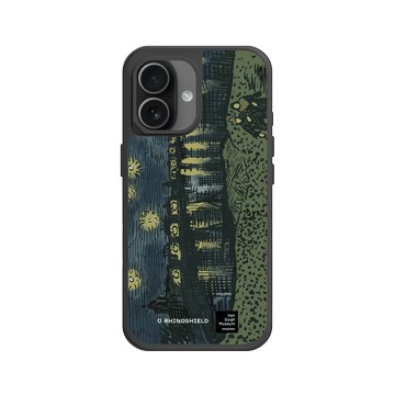iPhone 17 SolidX 黑 - Van Gogh Museum - RHINOSHIELD 二創 - 隆河上的星夜