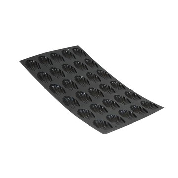 de Buyer 畢耶 黑軟矽膠模系列 30格迷你瑪德蓮烤模  17.5 x 30cm  1個