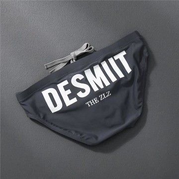 男士泳褲三角款帶系繩U凸罩杯顯大成人海邊護墊防尷尬大字母泳褲