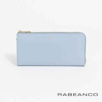 RABEANCO 迷時尚系列L型拉鍊長夾粉藍