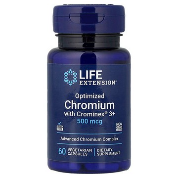 Life Extension, 優化鉻與 Crominex 3+，500 微克，60 粒素食膠囊
