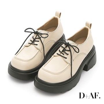 D+AF 老錢假期輕量底綁帶德比鞋 米