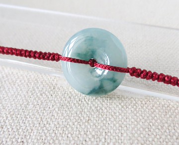 本命年【歲歲平安】平安扣翡翠絲光編織手鍊*SW31*招財開運