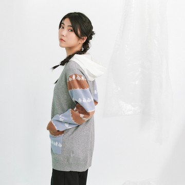 【Dailo】草莓奶油蛋糕長版長袖針織外套 杏 灰