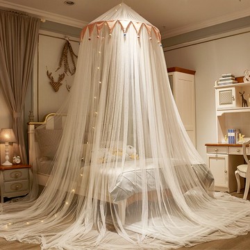 蚊帳 圓頂蚊帳 吊頂蚊帳 吊頂蚊帳落地式公主風圓頂家用免安裝紋賬2021新款臥室宮廷吊掛頂【MJ21818】