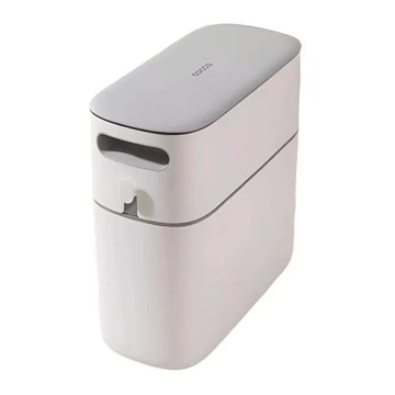 Mass 生活好物 一鍵開蓋防異味 夾縫式自動打包垃圾桶  黑色  8L