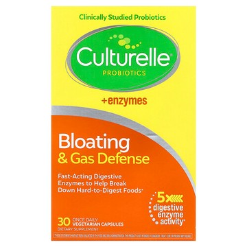 Culturelle, 益生菌，緩解腹脹和脹氣，30 粒素食膠囊