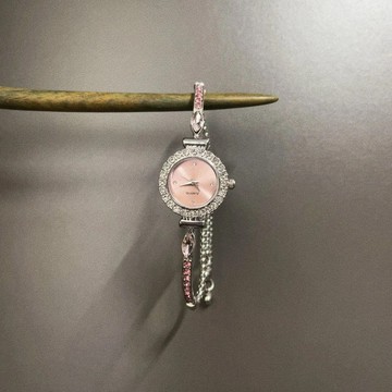 免運🔮Vintage古著 Pink belt circle手錶簡約靜音防水手錶女 可愛手錶 考試手錶 指針手錶  INT