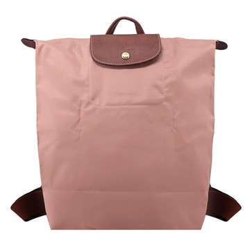 LONGCHAMP LE PLIAGE系列再生尼龍摺疊後背包(中/粉紅茶)