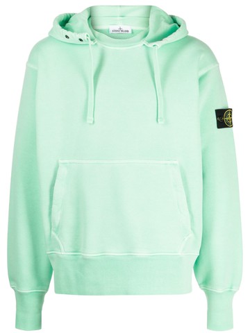 Stone Island - Compass-motif cotton jersey hoodie - men - Cotton - S - Green