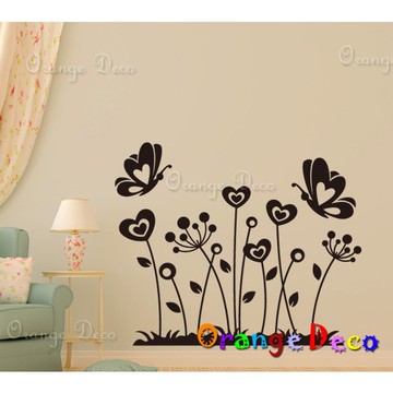 【橘果設計】蝴蝶戀花 壁貼 牆貼 壁紙 DIY組合裝飾佈置