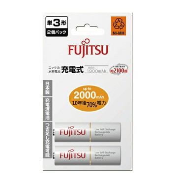 FUJITSU 富士通 3號 2000mAh 充電電池 2入 / 卡【APP滿額下單4%點數(單一帳號最高1500點)】5/31止