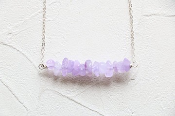 天然紫水晶項鍊 礦石頸鍊項鍊 紫水晶項鍊