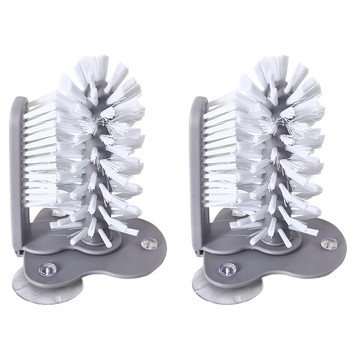 懶人吸盤式洗杯刷 14 x 17.5cm 廚房清潔刷具組  2個  灰色