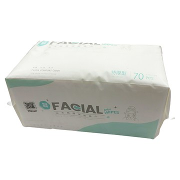 FAmILyLIFE 生活 加大特厚乾溼2用潔面柔巾 20 x 20cm 70張  1個  白色