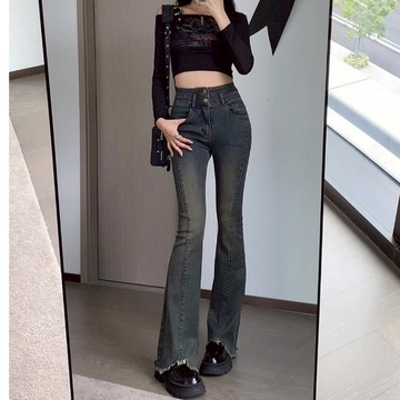 巨巨巨顯瘦牛仔褲！牛仔褲 微喇叭褲 牛仔長褲 港風牛仔褲 復古牛仔褲 馬蹄褲 拖地褲 高腰牛仔褲 顯瘦牛仔褲 小個子長褲