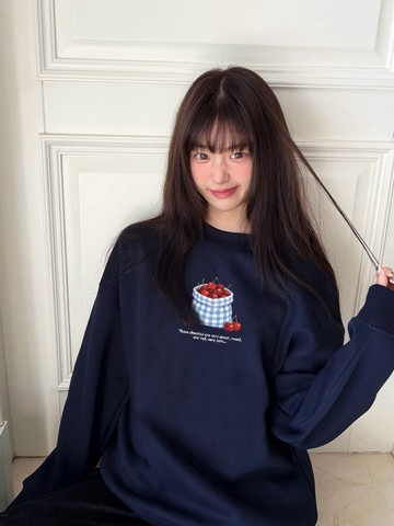 美式潮牌復古卡通印花圓領衛衣男女休閒寬鬆情侶秋冬上衣 女生上衣 男生長袖 圓領長袖 大學T 韓版T