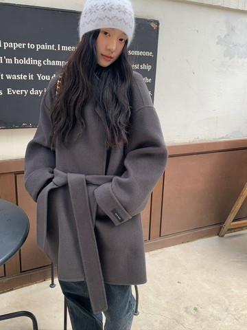 【自訂款】美的不知天為何物100%羊毛手工輕暖大衣(高級灰)