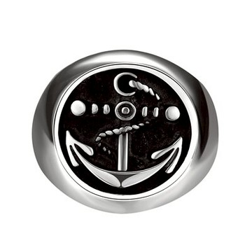 鈦鋼戒指船錨美式戒飾-復古歐美風龐克搖滾情人節生日禮物男飾品73le218【獨家進口】【米蘭精品】