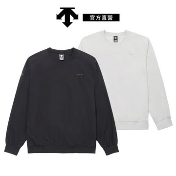 【DESCENTE】迪桑特 男士 基本款快乾圓領大學T(黑色/灰色)