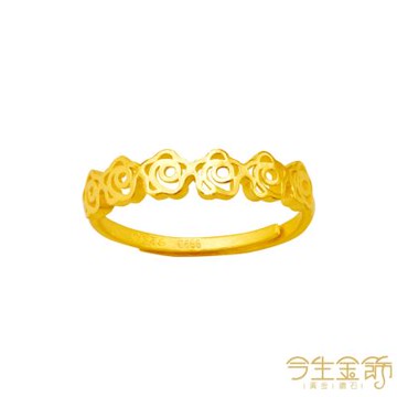 今生金飾 玫瑰花園戒 黃金戒指