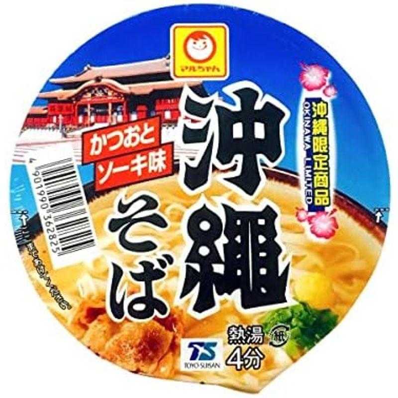 東洋水産 マルちゃん 沖縄そば 豆カップ かつおとソーキ味 1ケース (39g×12個入） 沖縄限定