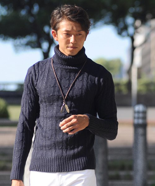 スペイド セーター メンズ Men S ニット Knit タートルネック ハイネック ボリュームネック ケーブル編み ケーブル 無地 ニットセーター メンズ ネイビー Sサイズ Spade 通販 Lineポイント最大1 0 Get Lineショッピング