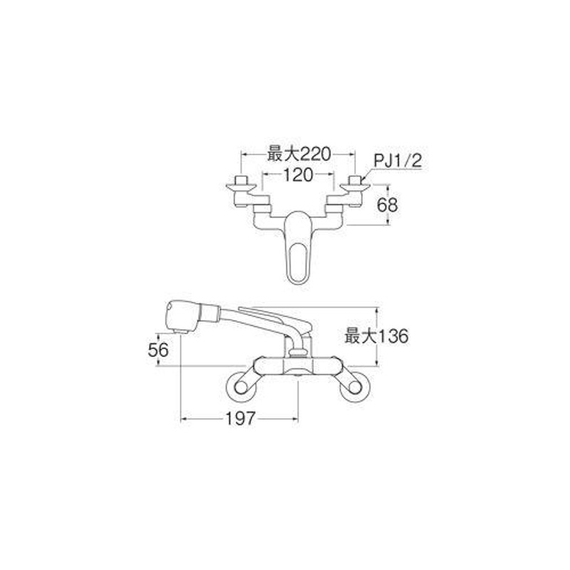 三栄水栓 SANEI K27CM-13 シングル切替シャワー混合栓 キッチン用 通販