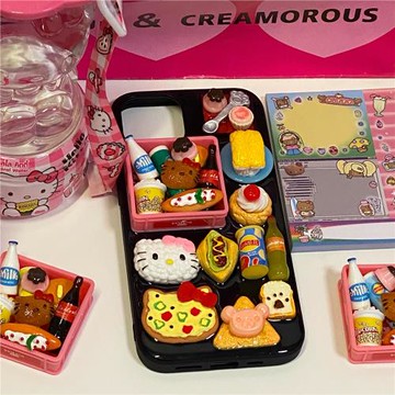 關掉月亮STORE立體食物手機殼食玩便當仿真零食小眾透明全包可愛