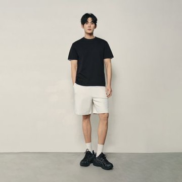 GIORDANO  韓國同款 男裝鬆緊抽繩印花短褲【雙色任選】