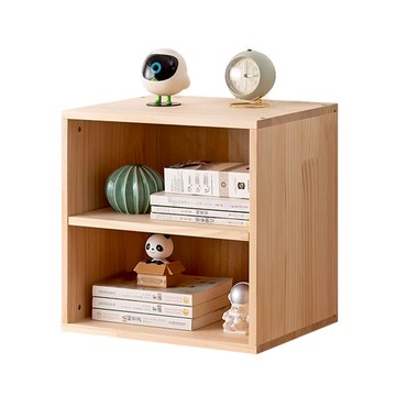 HAPPY LiFE 實木可堆疊置物櫃 有隔板 12016  40 x 30 x 40cm  原木色