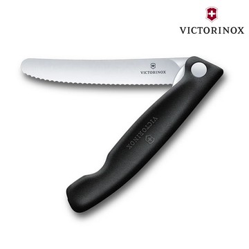 VICTORINOX 摺疊番茄刀 6.7833.F 黑色｜瑞士維氏 水果刀 摺疊刀 折疊刀 廚房刀具 露營