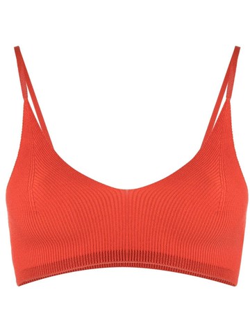 Jacquemus - Valensole knitted crop bralette - women - Polyamide/Polyester/Viscose - L - Red