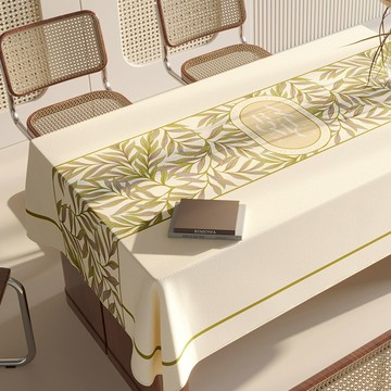 優樂悅~美式田園桌布布藝長方形防水氛圍感餐桌臺布輕奢高級感家用茶幾布