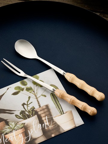 家用304不銹鋼勺子叉子套裝 可愛兒童勺湯勺水果叉餐勺