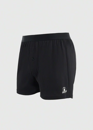 男款XXL_Back to Track．純棉寬鬆四角內褲(黑-黑膠唱片)