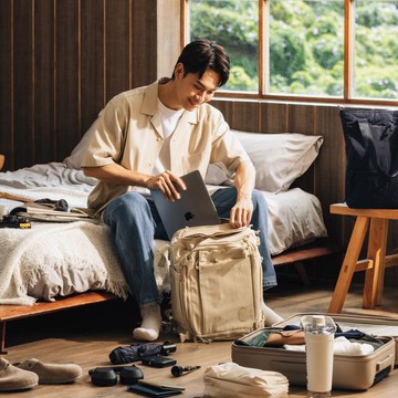 旅人休閒後背包 28 L 米色