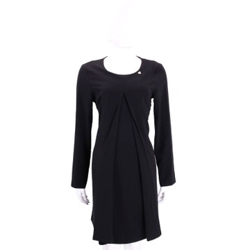 BLUGIRL-FOLIES 黑色抓摺設計長袖洋裝