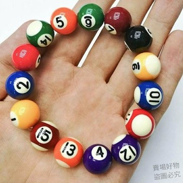 新品上架🔥多巴胺檯球手串情侶桌球穿繩珠子斯諾克中八九球飾品成品學生手飾o9cl