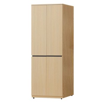 文創集 維珊2.5尺四門內雙吊衣櫃-76x57x190cm免組