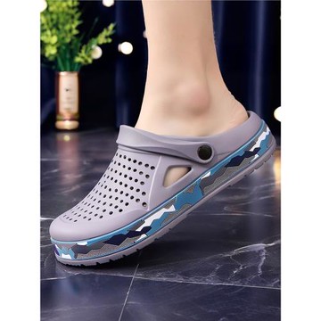 透氣洞洞鞋男防滑軟底兩用涼拖鞋時尚外穿涼鞋韓版鏤空沙灘鞋夏季