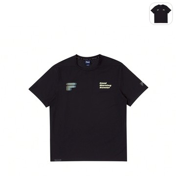 【FILA】中性 短袖 圓領T恤-黑色 1TEZ-1211-BK