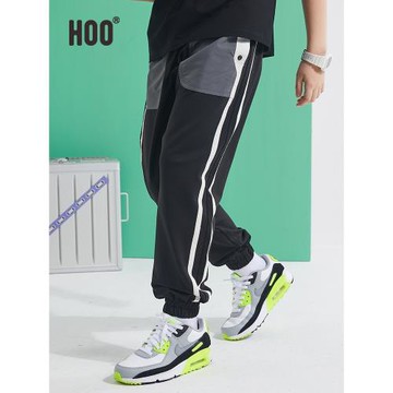 hoo男童褲子潮帥氣時髦兒童長褲春秋款 中大童條紋運動褲洋氣衛褲