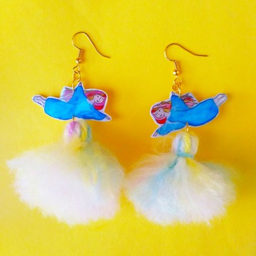 飛天小人兒耳勾耳夾